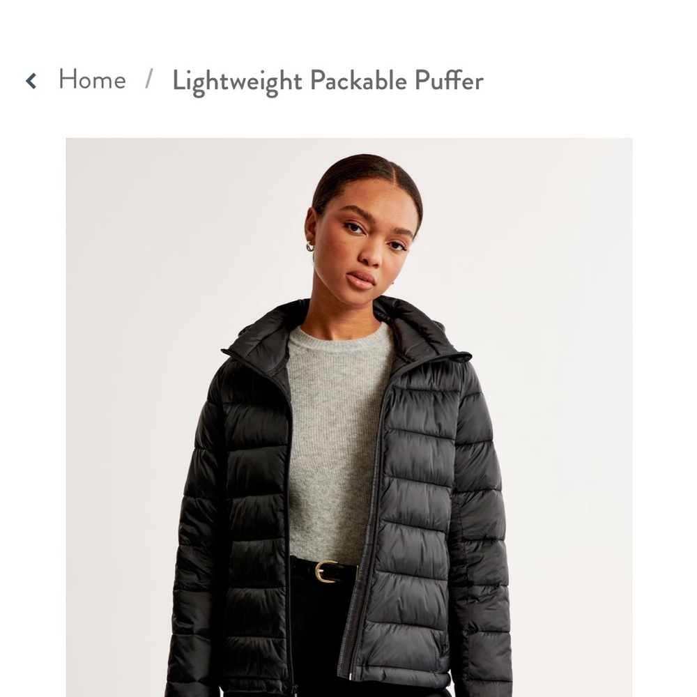 Abercrombie & Fitch Black Packable Puffer Jacket